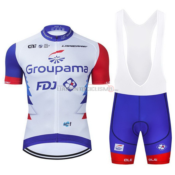 Abbigliamento Ciclismo Groupama-FDJ Manica Corta 2021 Rosso Blu Bianco